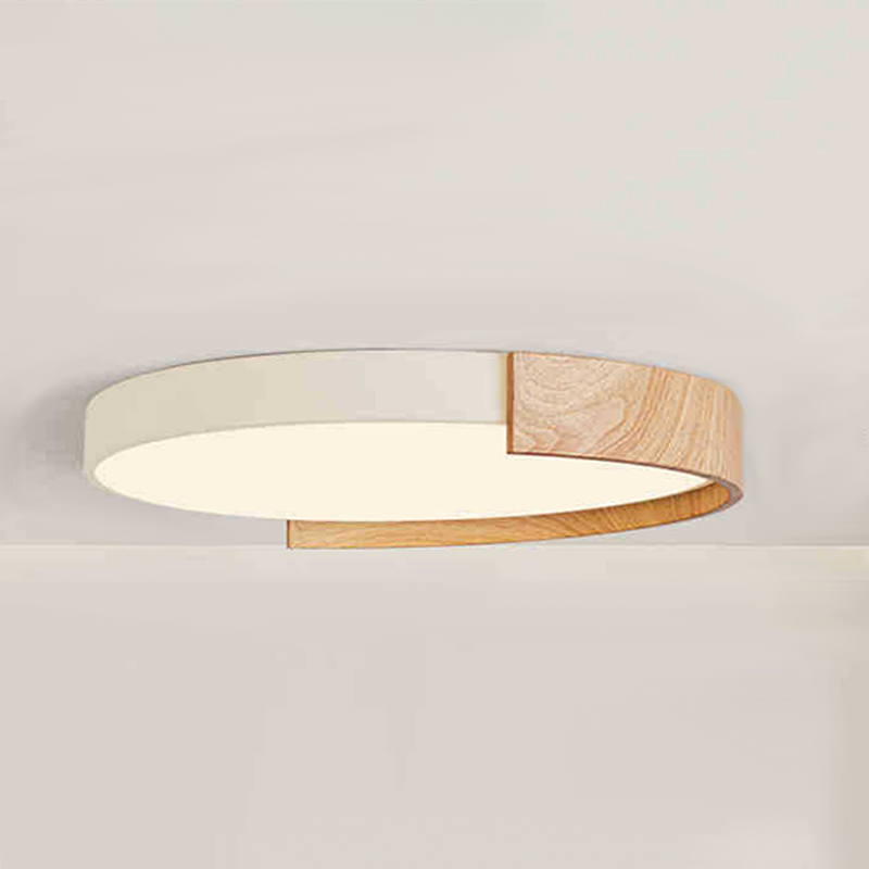 Contemporary Nordic Iron Acrylic Round LED Flush Mount Ceiling Light For Living Room & Bedroom