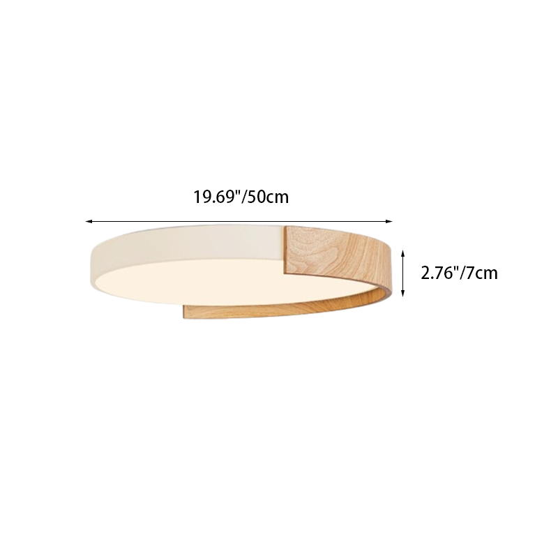 Contemporary Nordic Iron Acrylic Round LED Flush Mount Ceiling Light For Living Room & Bedroom