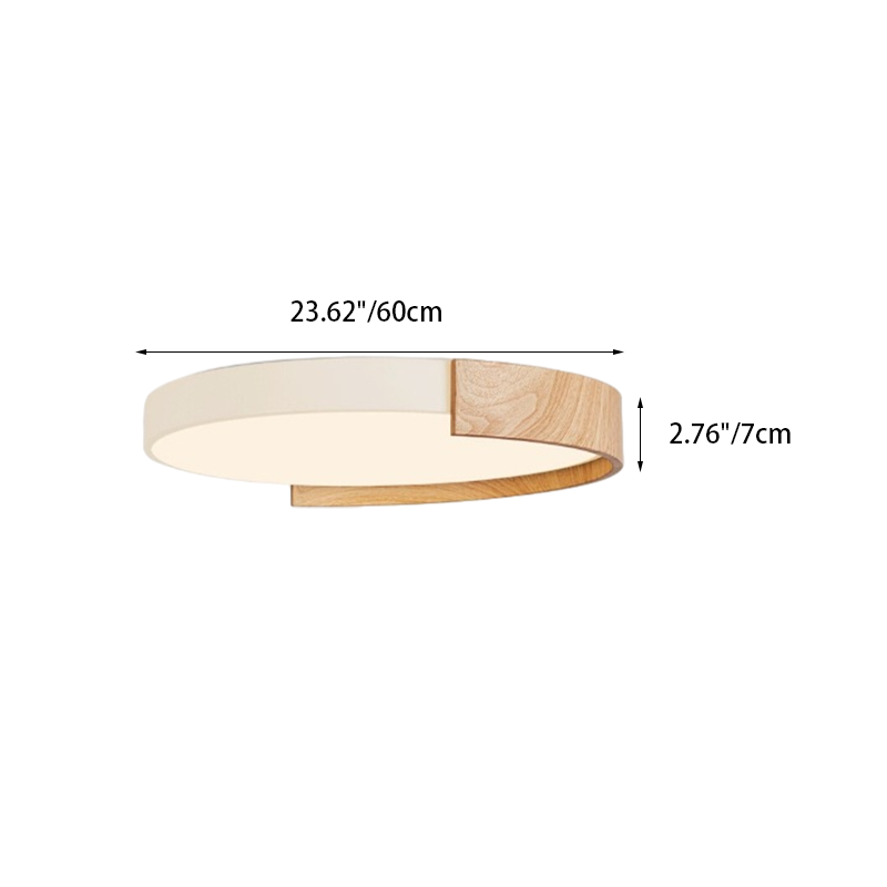 Contemporary Nordic Iron Acrylic Round LED Flush Mount Ceiling Light For Living Room & Bedroom