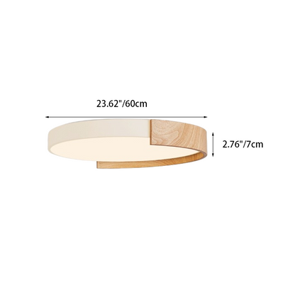 Contemporary Nordic Iron Acrylic Round LED Flush Mount Ceiling Light For Living Room & Bedroom