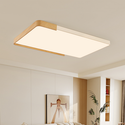 Contemporary Nordic Acrylic Iron Rectangular LED Flush Mount Ceiling Light For Living Room & Bedroom
