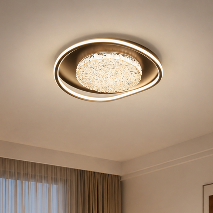 Modern Luxury Iron Aluminum Alloy Acrylic Aluminum Resin Pebble-shaped LED Flush Mount Ceiling Light For Living Room Bedroom