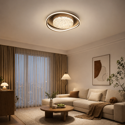 Modern Luxury Iron Aluminum Alloy Acrylic Aluminum Resin Pebble-shaped LED Flush Mount Ceiling Light For Living Room Bedroom
