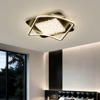 Modern Luxury Iron Aluminum Alloy Acrylic Resin Square Rectangular LED Flush Mount Ceiling Light For Living Room Bedroom