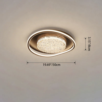 Modern Luxury Iron Aluminum Alloy Acrylic Aluminum Resin Pebble-shaped LED Flush Mount Ceiling Light For Living Room Bedroom