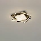 Modern Luxury Iron Aluminum Alloy Acrylic Resin Square Rectangular LED Flush Mount Ceiling Light For Living Room Bedroom
