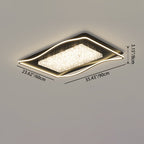 Modern Luxury Iron Aluminum Alloy Acrylic Resin Square Rectangular LED Flush Mount Ceiling Light For Living Room Bedroom