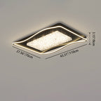 Modern Luxury Iron Aluminum Alloy Acrylic Resin Square Rectangular LED Flush Mount Ceiling Light For Living Room Bedroom