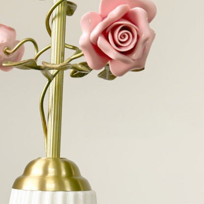 Traditional French Romantic Iron & Ceramic Floral 1-Light Pendant Light For Bedroom & Living Room