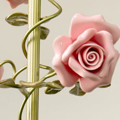 Traditional French Romantic Iron & Ceramic Floral 1-Light Pendant Light For Bedroom & Living Room