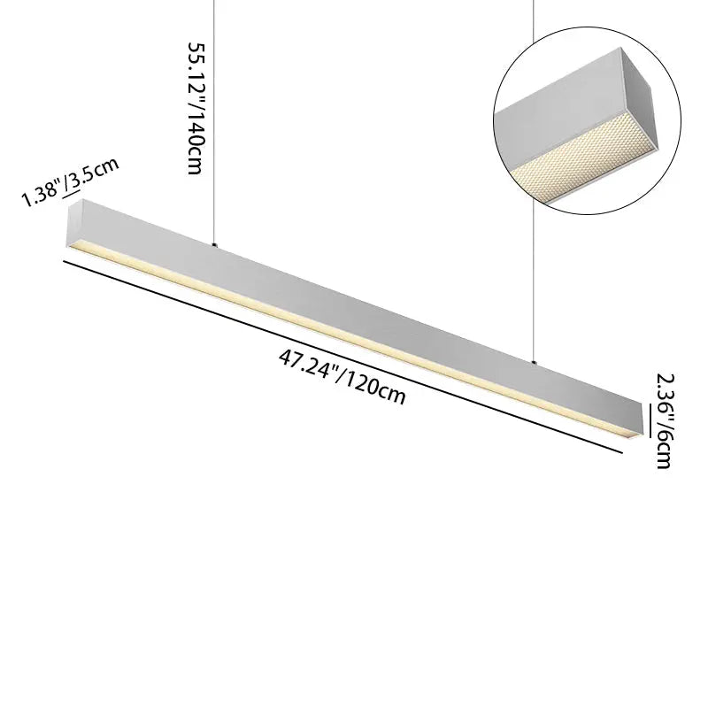 Eye-care LED Linear Pendant Light for Home Office - Anti-glare Long Lifespan Professional Illumination High Quality Aluminum SCON