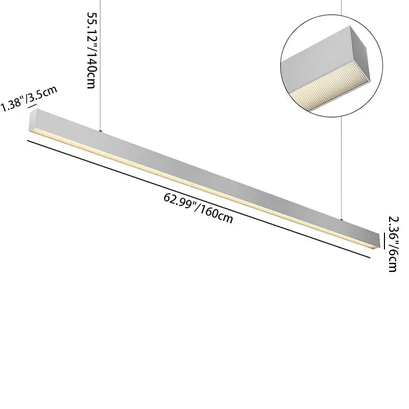 Eye-care LED Linear Pendant Light for Home Office - Anti-glare Long Lifespan Professional Illumination High Quality Aluminum SCON