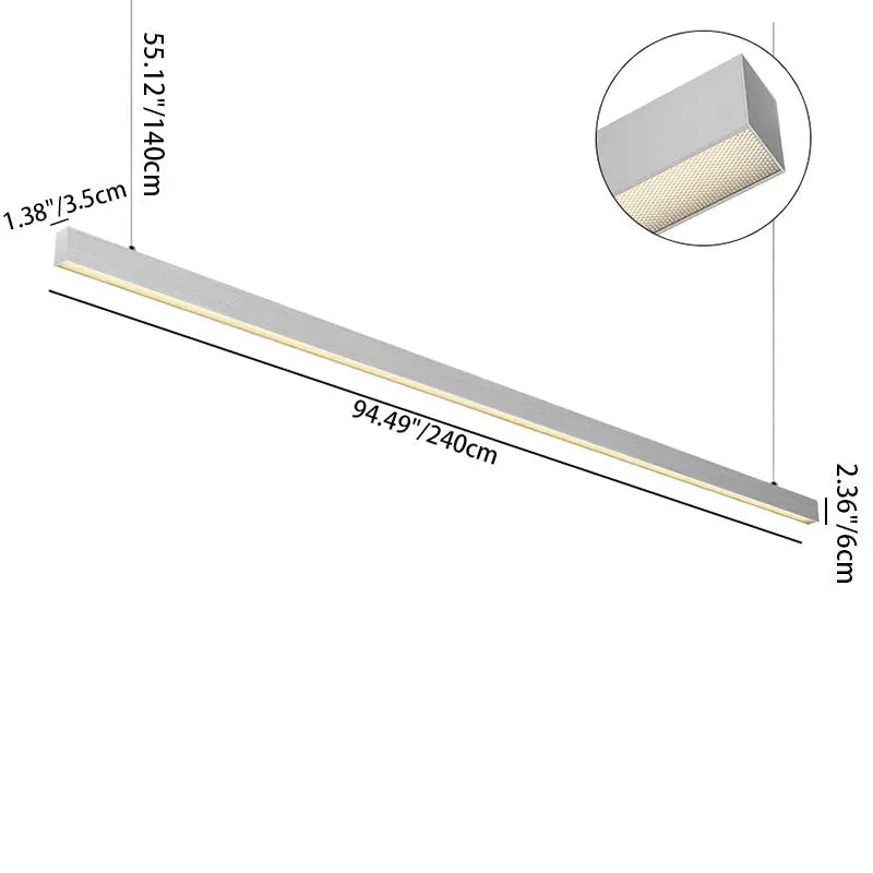 Eye-care LED Linear Pendant Light for Home Office - Anti-glare Long Lifespan Professional Illumination High Quality Aluminum SCON