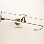 Traditional Vintage Long Copper PC LED Wall Sconce Lamp Vanity Light For Bathroom