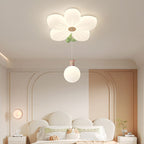 Lumendat Contemporary Creative Kids Flower Shaped Iron Plastic LED Flush Mount Ceiling Light For Bedroom Lumendat