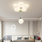 Lumendat Contemporary Creative Kids Flower Shaped Iron Plastic LED Flush Mount Ceiling Light For Bedroom Lumendat