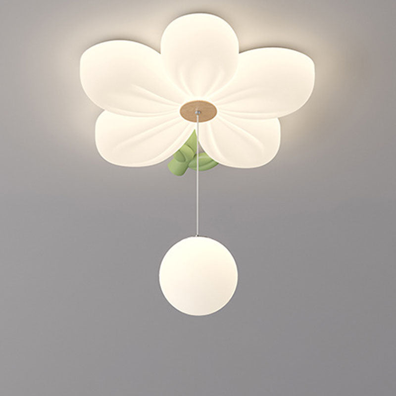 Lumendat Contemporary Creative Kids Flower Shaped Iron Plastic LED Flush Mount Ceiling Light For Bedroom Lumendat