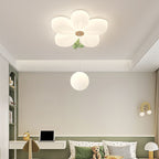 Lumendat Contemporary Creative Kids Flower Shaped Iron Plastic LED Flush Mount Ceiling Light For Bedroom Lumendat
