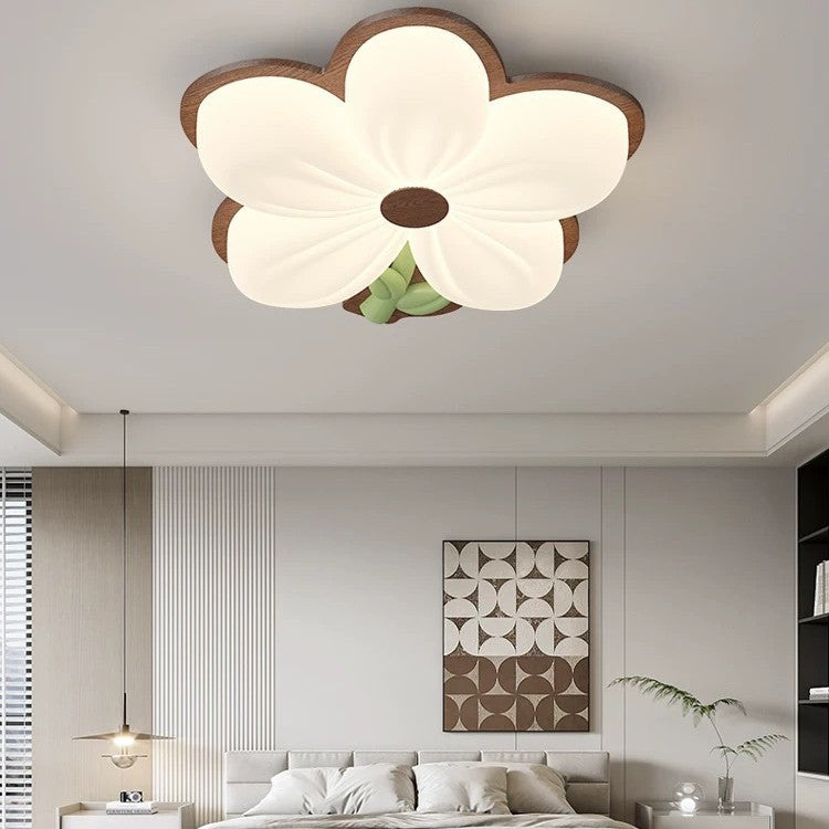 Lumendat Contemporary Creative Kids Flower Shaped Iron Plastic LED Flush Mount Ceiling Light For Bedroom Lumendat