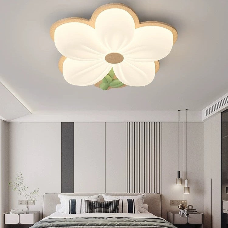 Lumendat Contemporary Creative Kids Flower Shaped Iron Plastic LED Flush Mount Ceiling Light For Bedroom Lumendat
