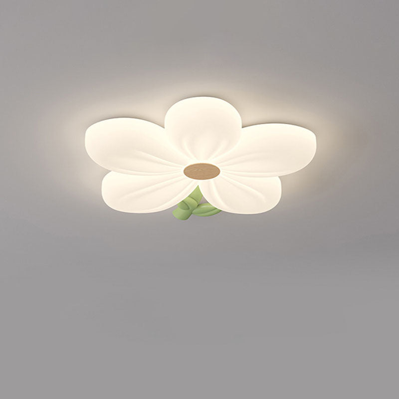 Lumendat Contemporary Creative Kids Flower Shaped Iron Plastic LED Flush Mount Ceiling Light For Bedroom Lumendat