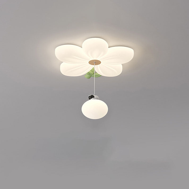 Lumendat Contemporary Creative Kids Flower Shaped Iron Plastic LED Flush Mount Ceiling Light For Bedroom Lumendat