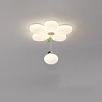 Lumendat Contemporary Creative Kids Flower Shaped Iron Plastic LED Flush Mount Ceiling Light For Bedroom Lumendat