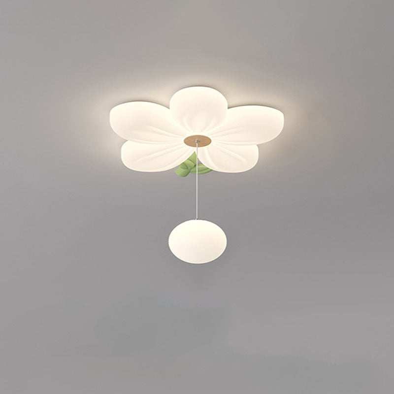 Lumendat Contemporary Creative Kids Flower Shaped Iron Plastic LED Flush Mount Ceiling Light For Bedroom Lumendat