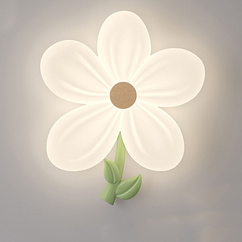 Lumendat Contemporary Creative Kids Flower Shaped Iron Plastic LED Flush Mount Ceiling Light For Bedroom Lumendat