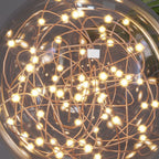 Traditional Luxury Planet Shape Glass Iron Acrylic LED Semi-flush Mount Ceiling Light for Bedroom