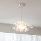 Modern Art Deco Flower Shape Carbon Steel Acrylic LED Pendant Light For Living Room