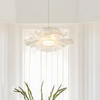 Modern Art Deco Flower Shape Carbon Steel Acrylic LED Pendant Light For Living Room