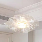 Modern Art Deco Flower Shape Carbon Steel Acrylic LED Pendant Light For Living Room