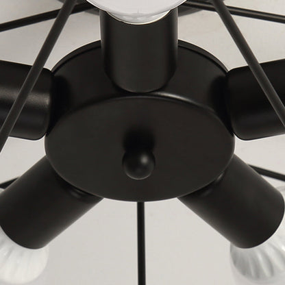Contemporary Creative Pentagram Iron 5-light Semi-flush Mount Ceiling Light for Living Room