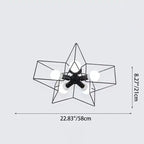 Contemporary Creative Pentagram Iron 5-light Semi-flush Mount Ceiling Light for Living Room