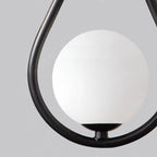Modern Simplicity Teardrop Oval Iron Glass 1/2-Light Pendant Light For Bedroom