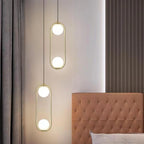 Modern Simplicity Teardrop Oval Iron Glass 1/2-Light Pendant Light For Bedroom