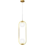 Modern Simplicity Teardrop Oval Iron Glass 1/2-Light Pendant Light For Bedroom