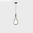 Modern Simplicity Teardrop Oval Iron Glass 1/2-Light Pendant Light For Bedroom