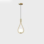 Modern Simplicity Teardrop Oval Iron Glass 1/2-Light Pendant Light For Bedroom