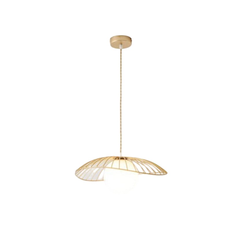 Traditional Vintage Line Iron Glass 1-Light Pendant Light For Dining Room