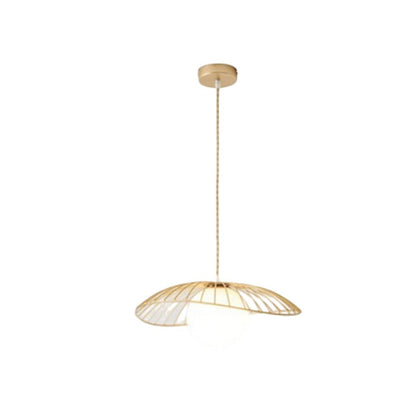 Traditional Vintage Line Iron Glass 1-Light Pendant Light For Dining Room