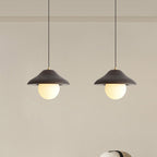 Contemporary Nordic Bowl-Shaped Ash Wood Glass 1-Light Pendant Light For Dining Room