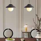 Contemporary Nordic Bowl-Shaped Ash Wood Glass 1-Light Pendant Light For Dining Room