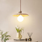 Contemporary Nordic Disc-shaped Metal Travertine Glass 1/3-Light Pendant Light For Dining Room