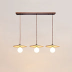 Contemporary Nordic Disc-shaped Metal Travertine Glass 1/3-Light Pendant Light For Dining Room