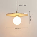 Contemporary Nordic Disc-shaped Metal Travertine Glass 1/3-Light Pendant Light For Dining Room