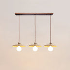 Contemporary Nordic Disc-shaped Metal Travertine Glass 1/3-Light Pendant Light For Dining Room