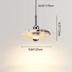 Contemporary Scandinavian Disc-Shaped Metal Marble 1-Light Pendant Light For Dining Room