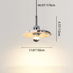 Contemporary Scandinavian Disc-Shaped Metal Marble 1-Light Pendant Light For Dining Room
